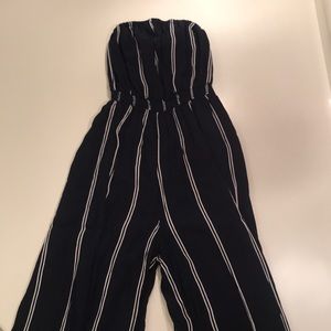 Urban Outfitters Navy Strapless Jumpsuit M